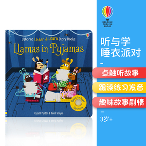 Usborne Listen and Learn Story Books Llamas in Pyjamas 尤斯伯恩 听与学 睡衣派对 音乐发声书 英语故事 英文原版进口图书