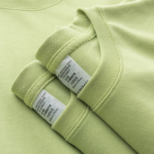 抹茶绿300g重磅春季新款圆领套头卫衣纯色厚实休闲百搭打底衫男女