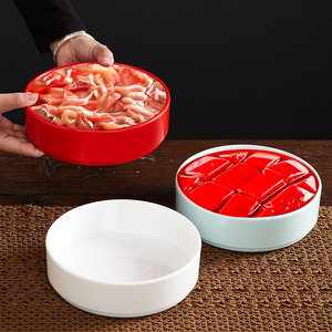 生鸭血碗火锅店商用密胺餐具四川重庆新款创意网红特色冰镇鸭肠碟