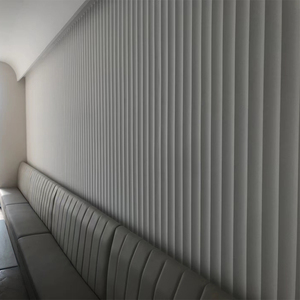 波浪板装饰板大宽凹槽半圆白色格栅背景墙板PVC户外渐变色波浪板