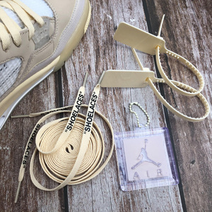 适配aj4米色ow鞋带sail白帆男女air吊牌off-white 防盗扣原装品质