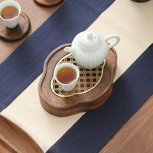 胡桃木储水式茶盘实木小型壶承旅行干泡台办公室一人日式简约茶台