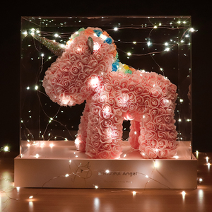 永生花独角兽玫瑰花礼盒rose送女友生日表白only七夕节情人节礼物