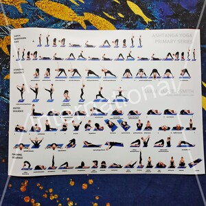 印度阿斯汤加瑜伽挂画阿斯汤加一级二级体式图梵文口令大师瑜伽画