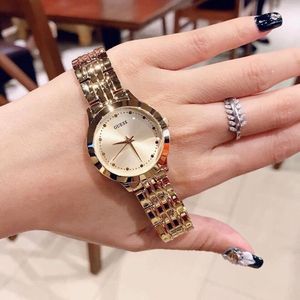 代购正品 guess 简约气质金色时尚潮流休闲石英时装女手表w0989l2