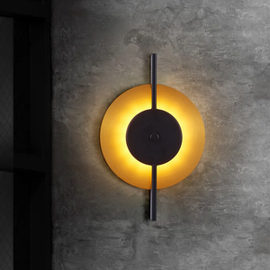 北欧轻奢圆形壁灯后现代极简创意个性客厅背景墙卧室床头艺术壁灯