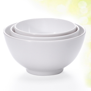 密胺小碗白色仿瓷碗塑料食堂餐厅快餐汤碗粥碗饭店5英寸饭碗防摔