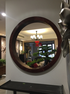 新中式圆形墙洞实木线条包边窗套窗户框隔断装饰吊顶原木屏风封边