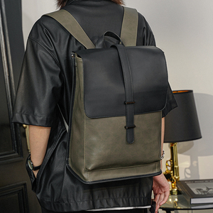 新款复古大容量双肩包 韩版男包撞色旅行背包时尚书包潮流电脑包
