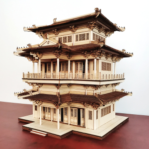 中国唐代古建筑手工制作拼装木质实木diy模型故宫庭院园林沙盘房