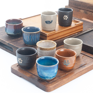 日式和风餐厅复古个人专用茶具水杯粗陶小号茶杯陶瓷单只杯子套装