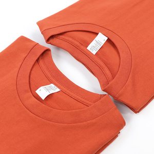 脏橘色土橘色260g重磅日系纯棉纯色短袖打底衫宽松内搭t恤男女潮