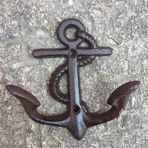 复古怀旧小铁锚挂钩 花园阳台园艺墙钩壁钩 铸铁铁艺钩子家居杂货