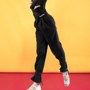 女童拉丁舞裤子女儿童秋冬长裤练功服高腰新款拉丁裤专业舞裤w016