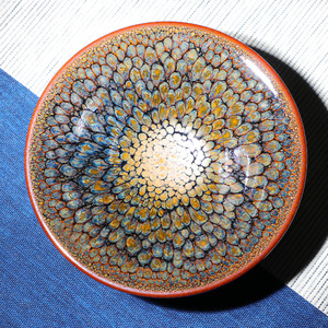 盏间集 连志华双色鹧鸪斑建盏茶杯纯手工单杯茶盏陶瓷功夫主人杯