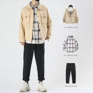 夹克男潮韩版春装新款工装套装衣服学生男装一套搭配帅气春季外套