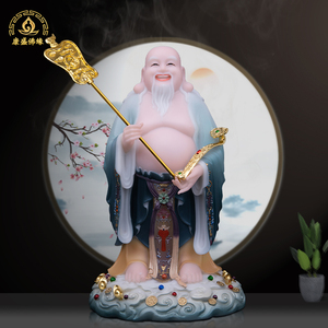 赤脚大仙汉白玉神像赤脚大罗仙佛像客厅家居桌面工艺品摆件
