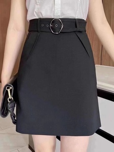 阿玛施amass黑色短款系带半身裙小A裙5200322