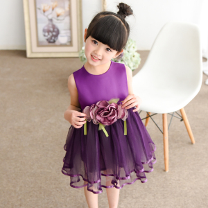 女童夏装连衣裙宝宝双胞胎1一3两2三4周岁小女孩公主莎莎裙子紫色
