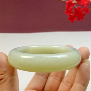 纯天然新疆和田玉且末料黄口料黄玉手镯玉镯黄玉镯子61圈口带证书