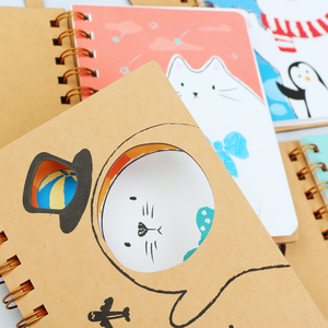 巨门50k圈装手册卡通动物镂空随身口袋笔记本学生记忆办公线圈本