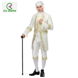 万圣节舞台表演文艺复兴成人男法国国王路易十六绅士法官扮演服装