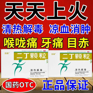 国嘉二丁颗粒清热解毒上火用于咽喉肿痛风热火眼口舌生疮牙疼药品