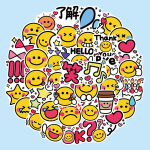 小图案手帐素材手机水杯杯子杯贴pvc防水diy贴画手机壳贴粘贴纸贴贴纸