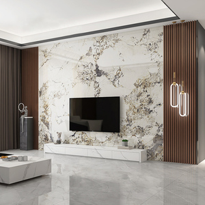 潘多拉轻奢竹木纤维电视背景墙集成墙扣板定制现代客厅卧室护墙板
