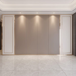 定制竹木纤维集成墙板客厅卧室现代简约轻奢线框金属条电视背景墙