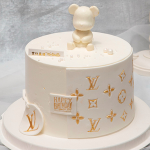 【蜜幻】男士女士网红lv小熊创意动物奶油生日蛋糕北京上海同城