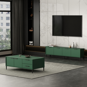 北欧极简电视柜茶几组合现代简约小型创意客厅地柜绿色电视机柜O