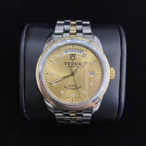 tudor帝舵骏钰系列男士18k黄金自动机械镶钻日期星期手表m56003