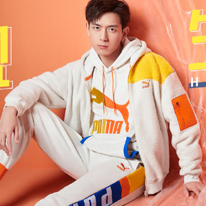 puma彪马男子运动休闲李现同款时尚拼接羊羔绒保暖夹克外套530711