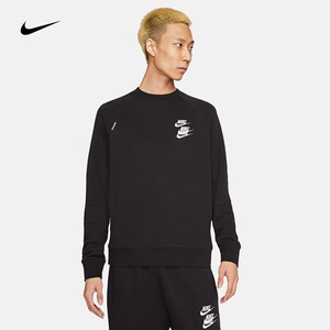 耐克/nike男子运动休闲透气三勾圆领套头衫卫衣dv7381 dd0883-010