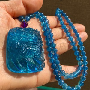 海蓝宝麒麟吊坠