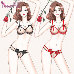 新款情趣内衣女式诱惑珍珠开裆内裤性感三点式透视比基尼透明套装