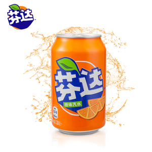 芬达汽水330ml*6罐/24罐整箱装 可口可乐出品 碳酸饮料易拉罐听装