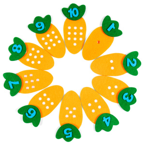 数字配对十以内点数胡萝卜幼儿园区域材料不织布教具儿童益智玩具