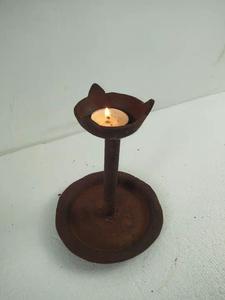 老铁灯铸铁油灯灯台影视道具铁质烛台蜡台复古老物件旧货市场杂项