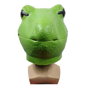 青蛙头套乳胶头罩万圣节化妆舞会面具抖音网红道具搞怪动物绿头怪