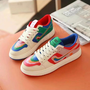 aj1糖果af1空军一号shadow粉黄双色鸳鸯渐变七彩虹可爱女鞋带2人付款