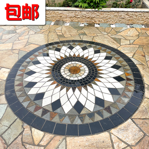 晨悦信企业店淘宝定制新中式荷花九鱼图瓷砖地砖入户玄关拼图地板砖