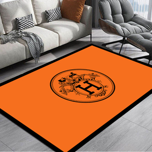 橙色网红个性爱马仕橙地毯直播间服装店地毯客厅轻奢大牌高端地垫