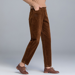焦糖色全棉灯芯绒女裤秋冬直筒裤老爹裤超火九分哈伦裤条绒裤子女