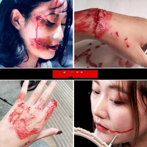 万圣节特效化妆用品肤蜡 假刀伤疤痕割腕道具cos皮肤腊血浆女鬼