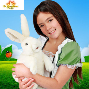 美国folkmanis站姿白兔手偶毛绒玩具兔子玩偶儿童生日礼物女孩6岁