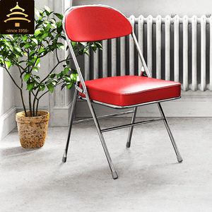 天坛家具 金属折叠椅 钢管椅 折叠凳 办公椅子 电镀钢折椅