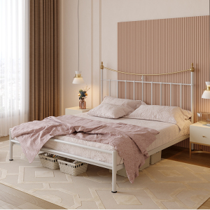 天坛铁艺床1.8米高架床公主双人床1.5单人北欧现代简约轻奢铁架床