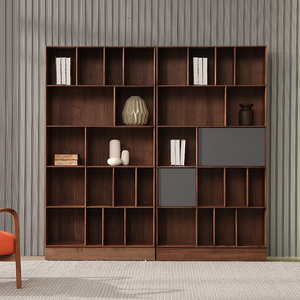 黑胡桃木实木书柜组合现代储物柜办公室书房全实木书架置物架家具